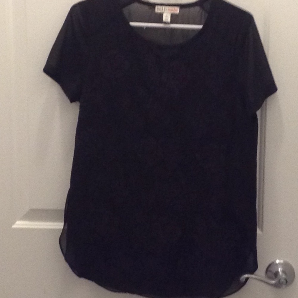 MADE s/sleeve black blouse